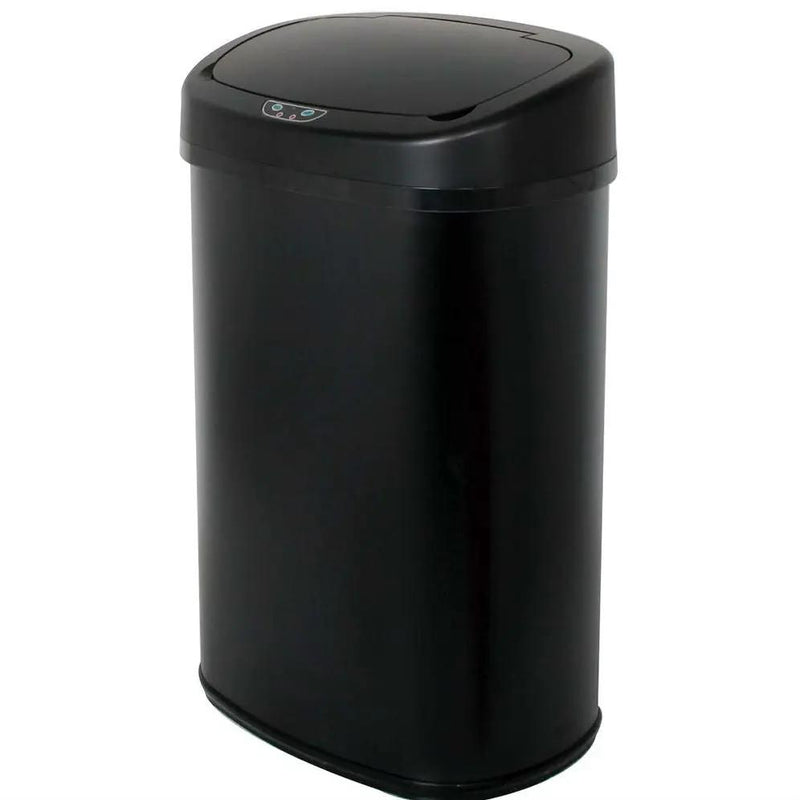 Black 13-Gallon Kitchen Trash Can with Touch Free Motion Sensor Lid by HomePacific