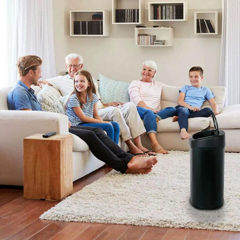 Black 13-Gallon Kitchen Trash Can with Touch Free Motion Sensor Lid by HomePacific