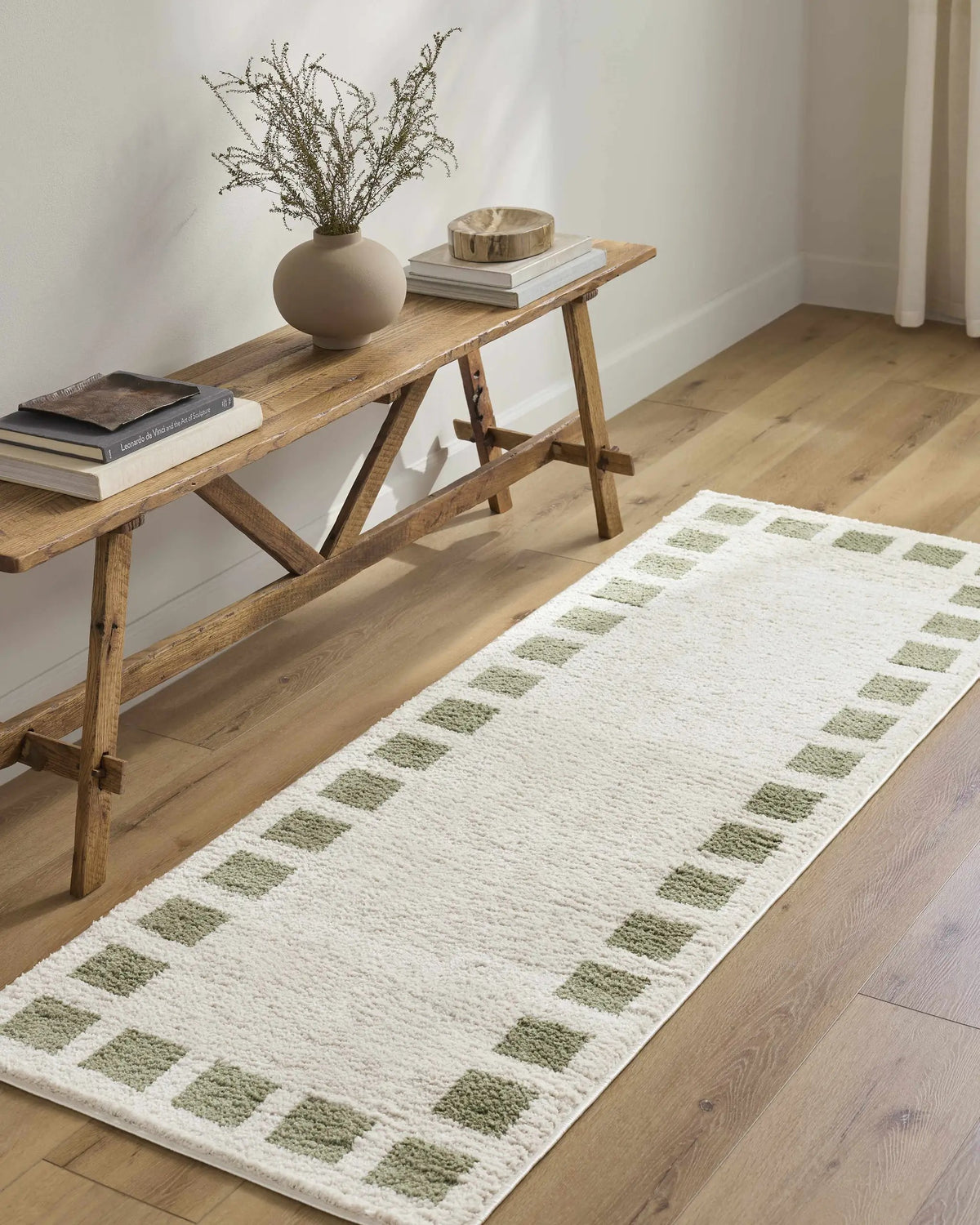 Beynon Green Washable Area Rug, installed in a room 3