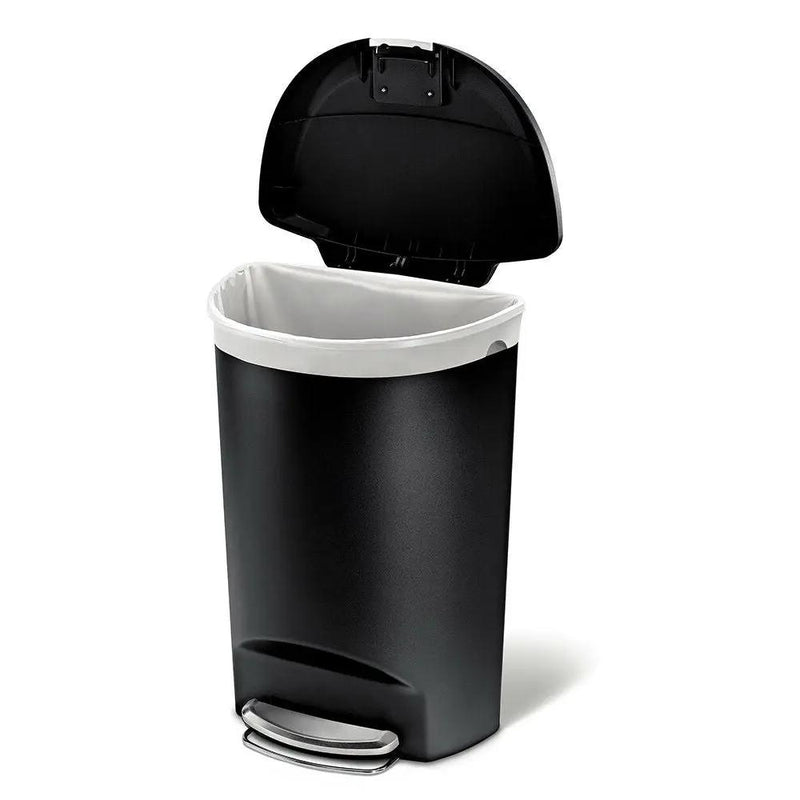 Black 13-Gallon Kitchen Trash Can with Foot Pedal Step Lid by HomePacific