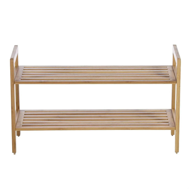 Modern Bamboo 2-Shelf Shoe Rack - Holds up to 8-Pair of Shoes by HomePacific