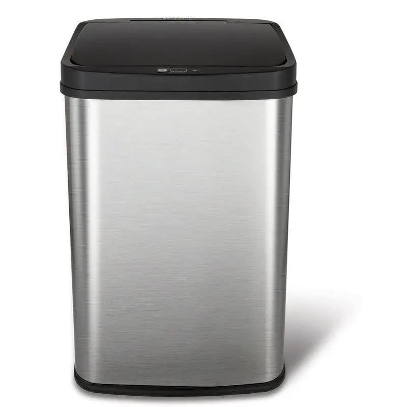 Black Top 13-Gallon Stainless Steel Kitchen Trash Can with Motion Sensor Lid by HomePacific
