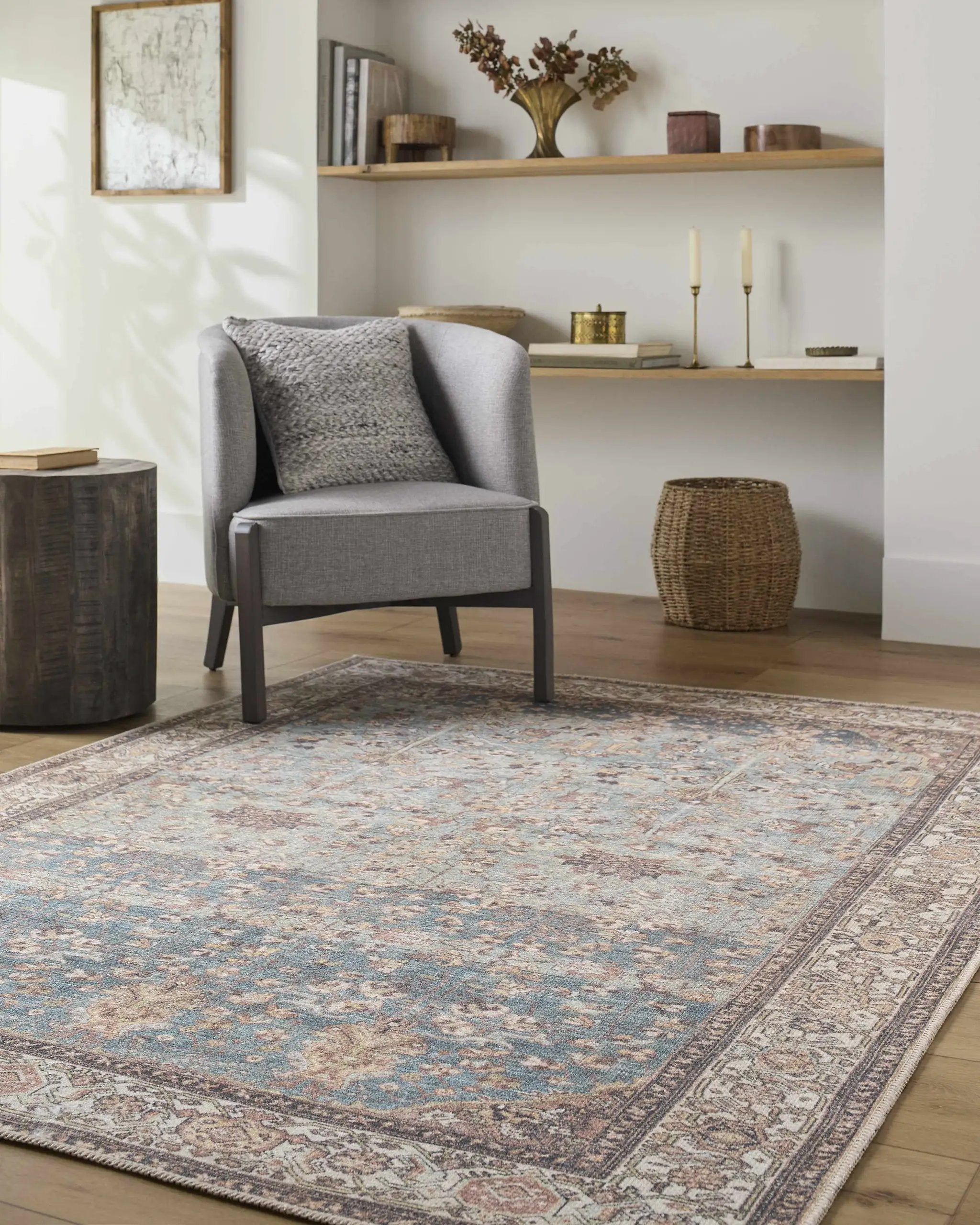 Bahram Vintage Flat Pile Washable Rug by Boutique Rugs