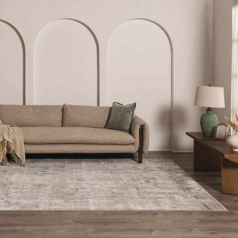 Fallin Gray Thick Luxe Abstract Striped Rug by Boutique Rugs
