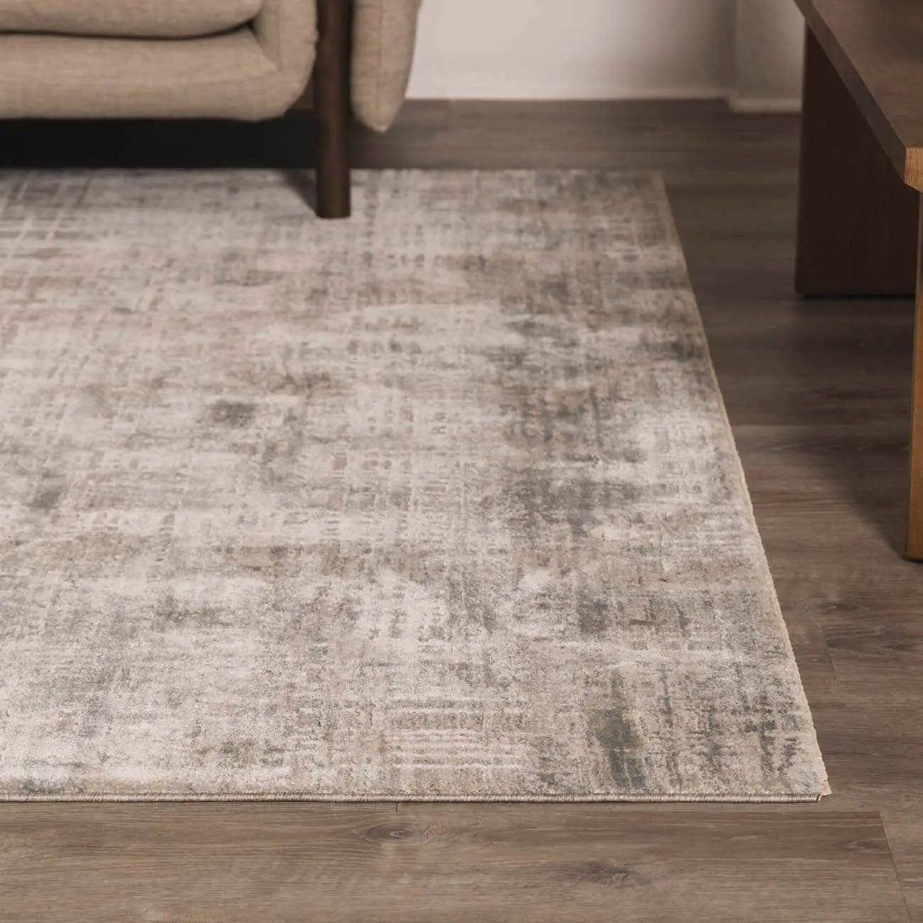Fallin Gray Thick Luxe Abstract Striped Rug by Boutique Rugs
