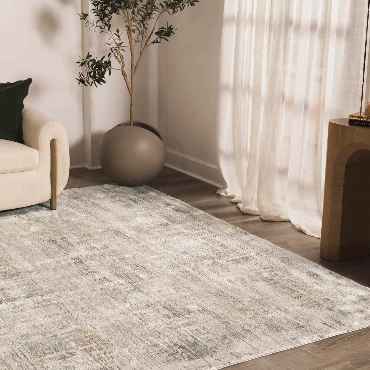 Neron Blue Gray Thick Luxe Abstract Rug by Boutique Rugs