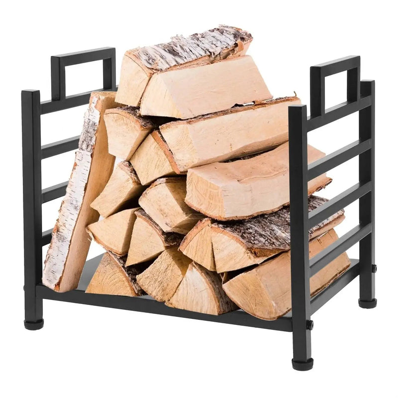 Modern Black Wrought Iron Indoor Outdoor Firewood Holder Log Rack by HomePacific