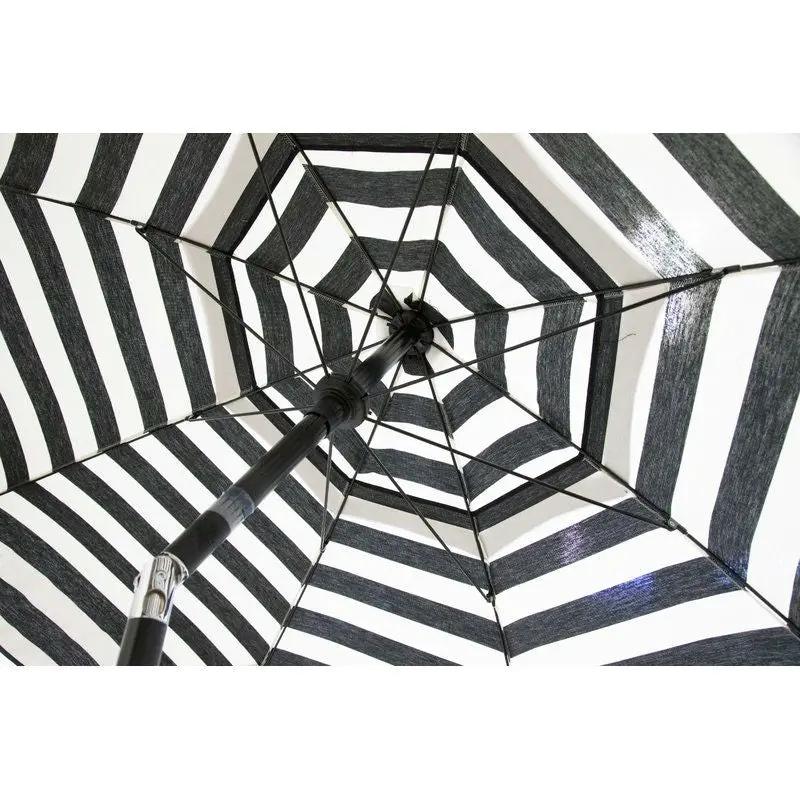6 Foot Black White Stripe Drape Umbrella Manual Lift with Tilt by HomePacific