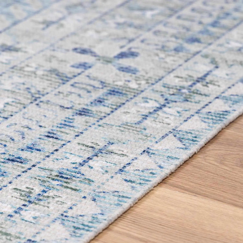 Byers Handmade Cotton-blend Aqua Rug by Boutique Rugs