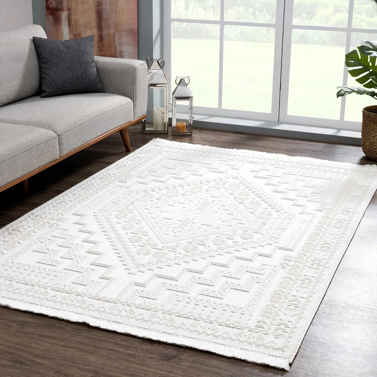 Alya White Fringe Rug, photo 11 of 18