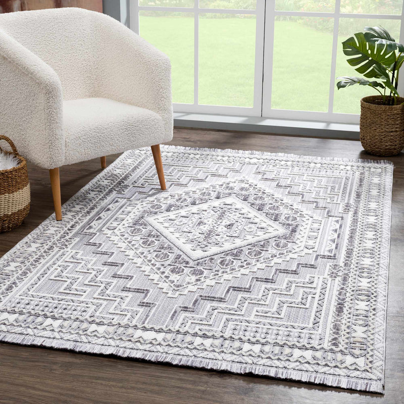 Alya 3D Saxony with Fringes Area Rug - Clearance by Boutique Rugs