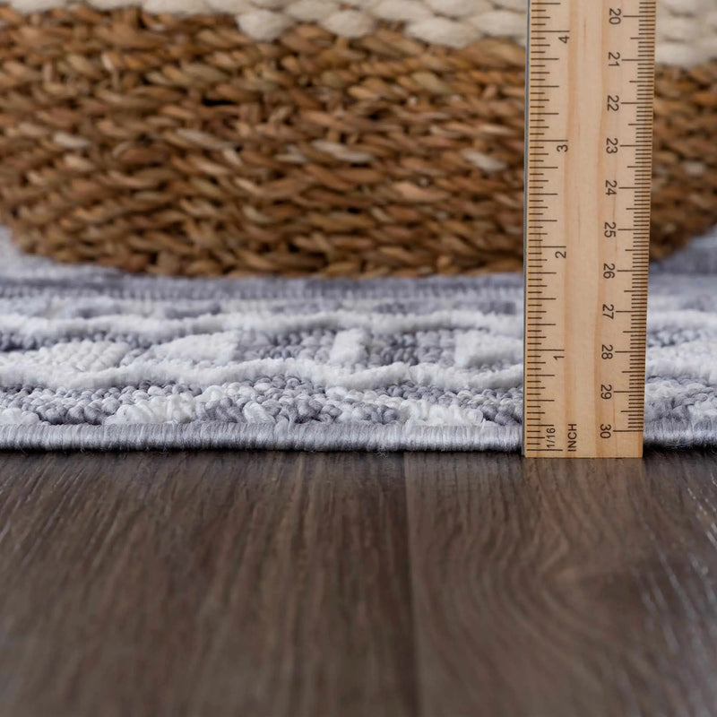 Alya 3D Saxony with Fringes Area Rug - Clearance by Boutique Rugs