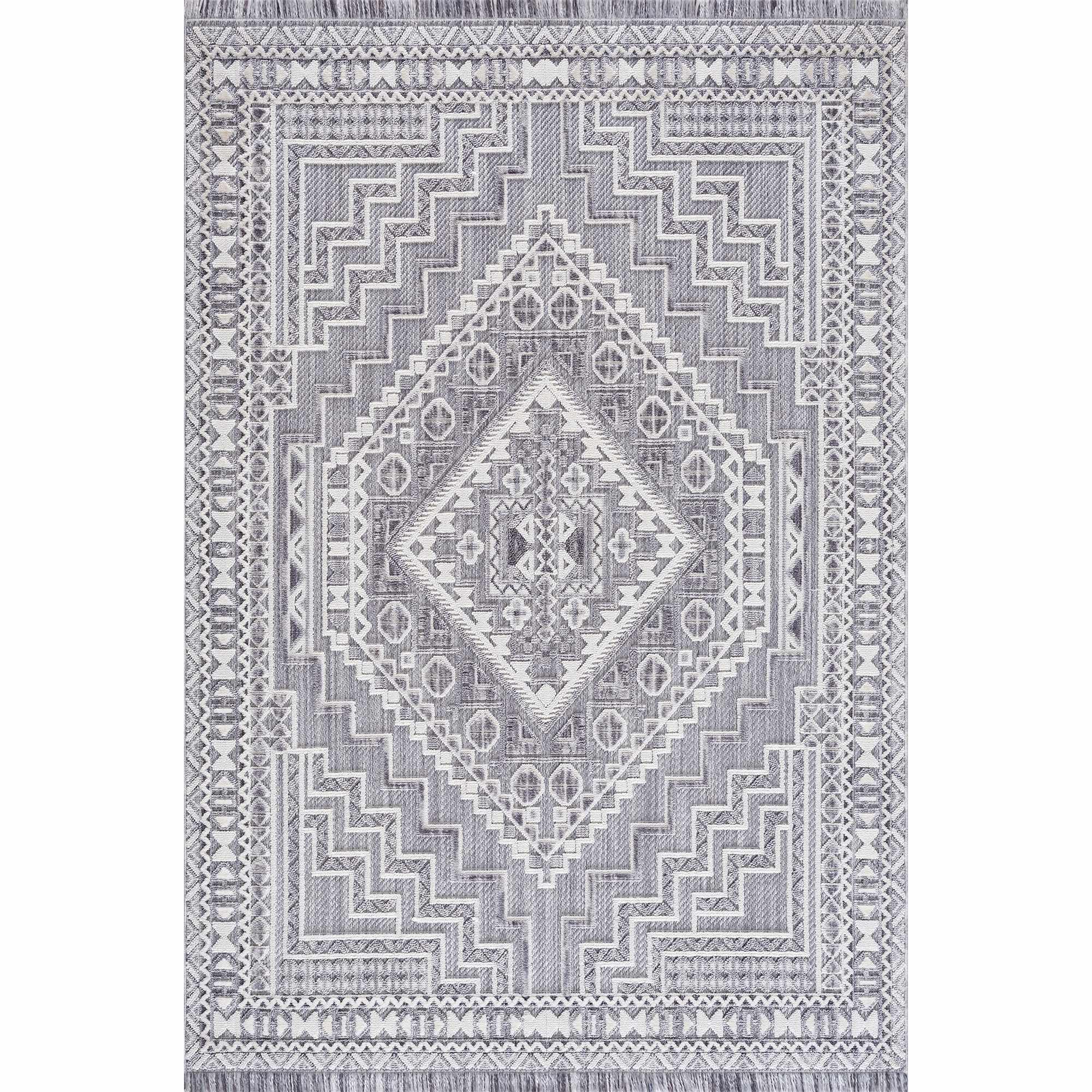 Alya Charcoal Textured Area Rug by Hauteloom