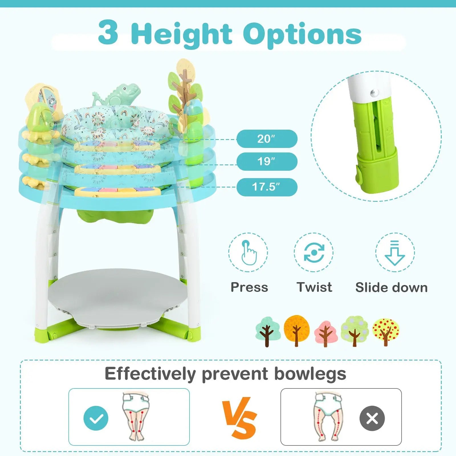 5-in-1 Baby Activity Center Interactive Bounce Seat with Removable Toys by DirectDeals