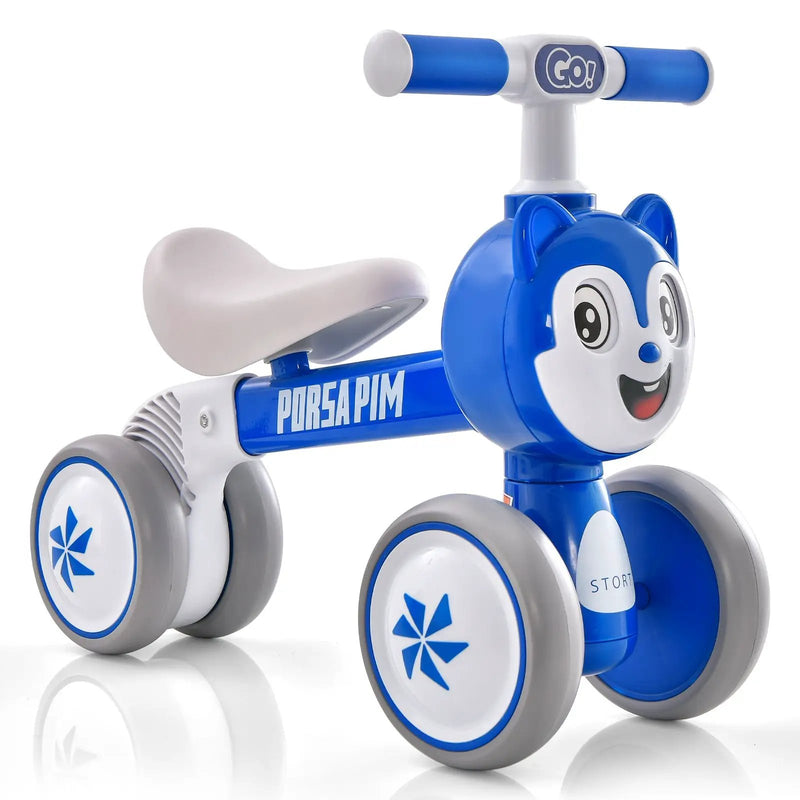 Baby Balance Bike No Pedal Lightweight Infant 4 Wheels Baby Bicycle-Blue by DirectDeals