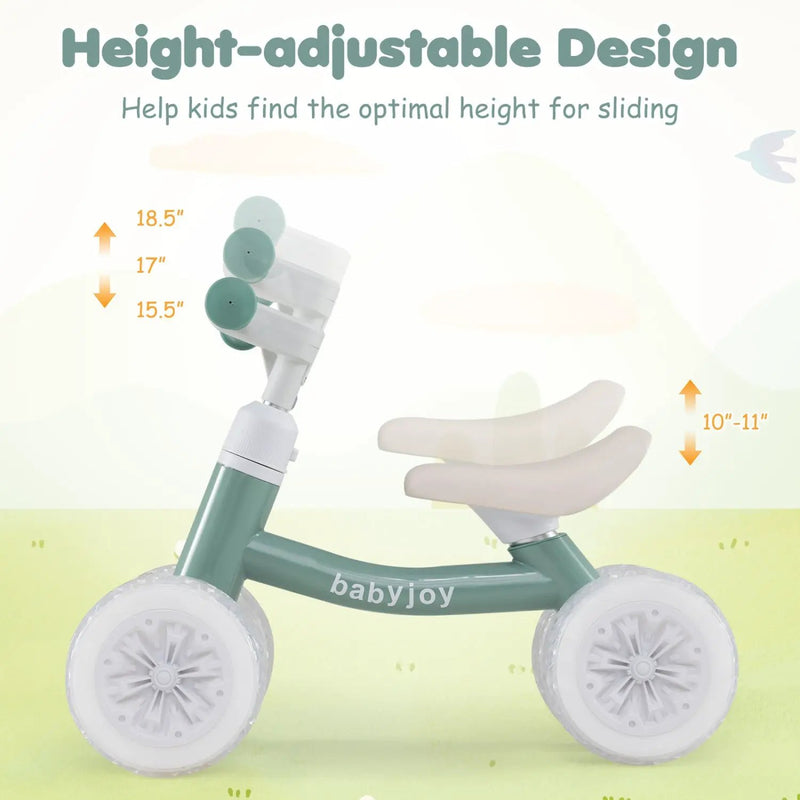 Baby Balance Bike with Adjustable Handlebar and Seat with Lighting Wheels by DirectDeals