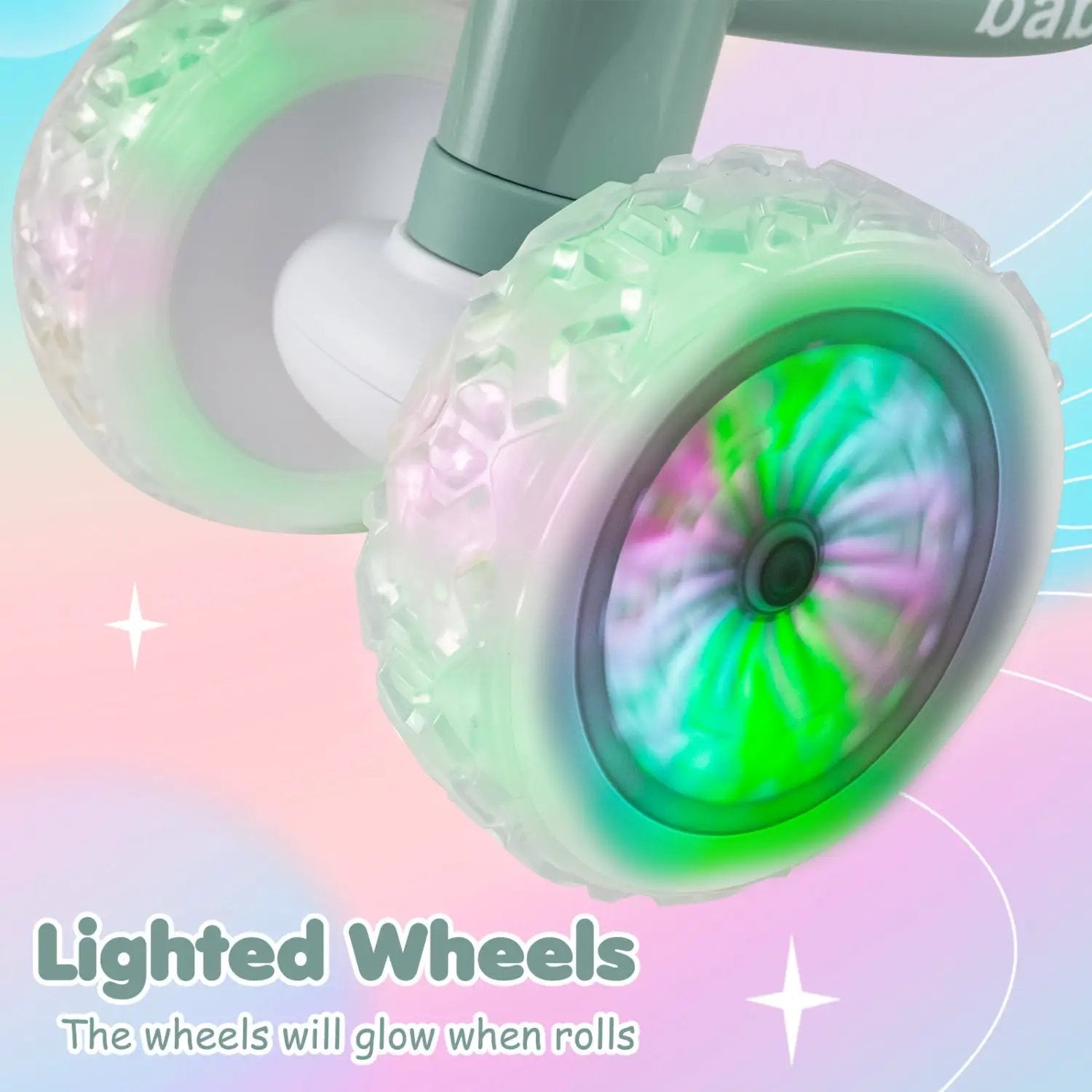 Baby Balance Bike with Adjustable Handlebar and Seat with Lighting Wheels by DirectDeals