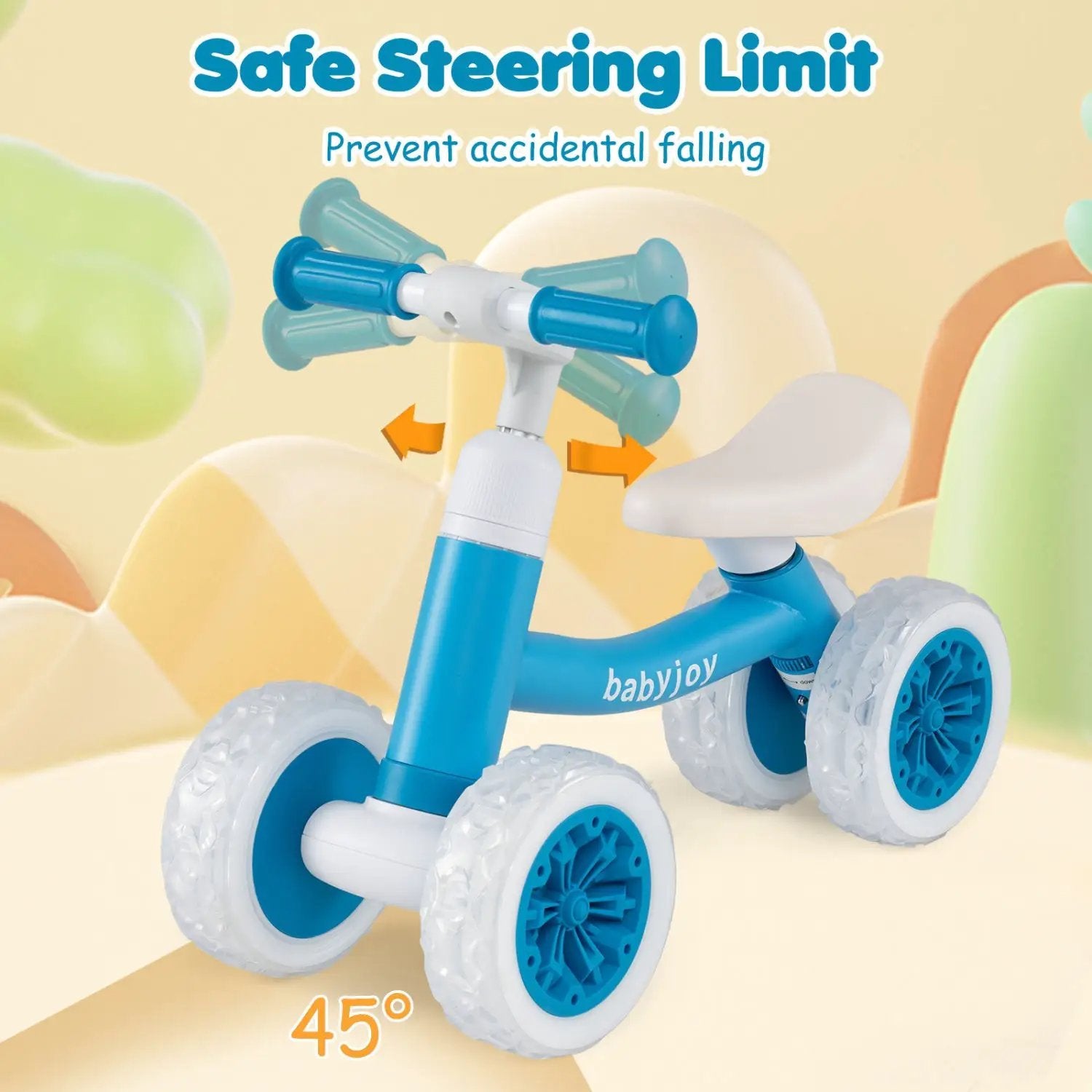 Baby Balance Bike with Adjustable Handlebar and Seat with Lighting Wheels by DirectDeals