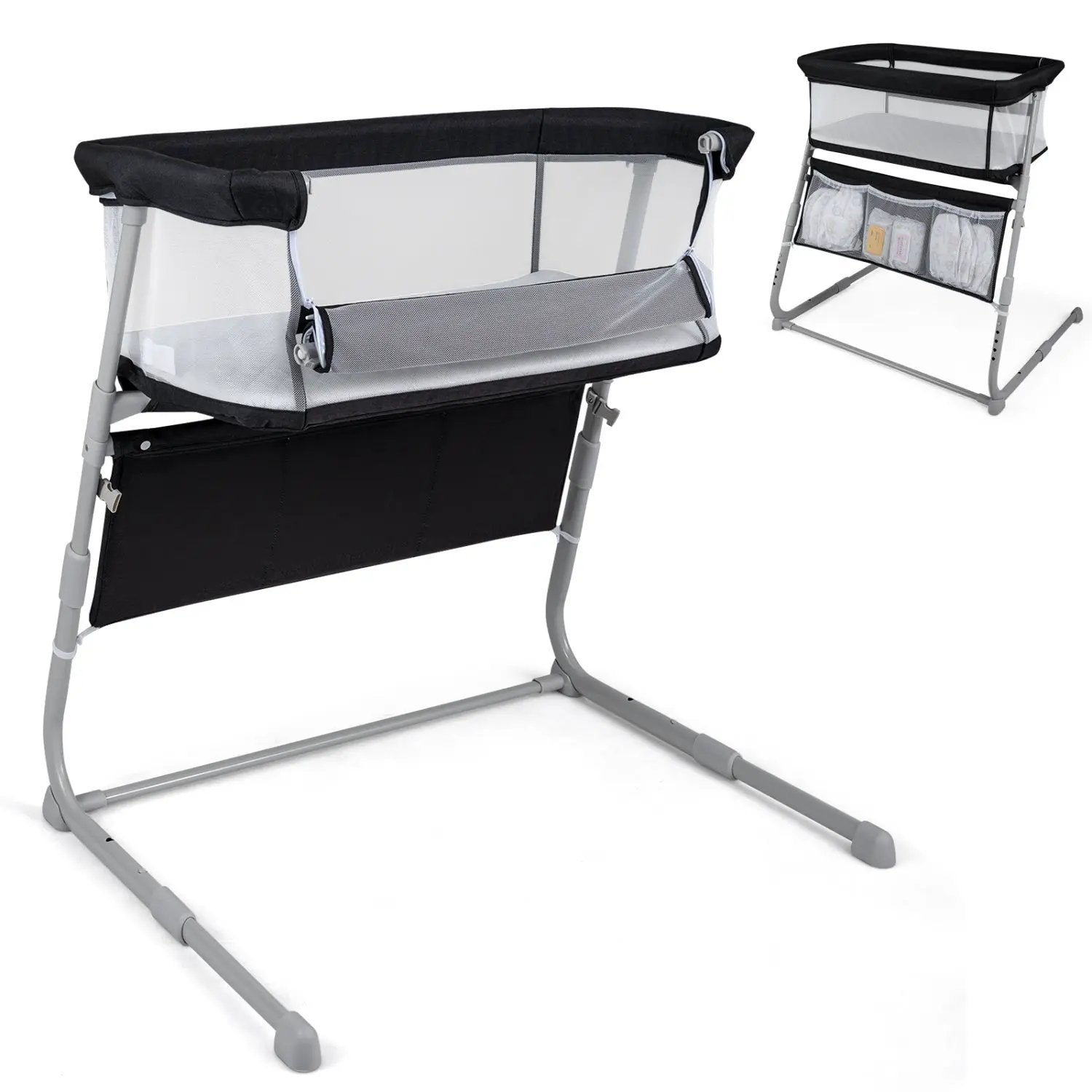 Baby Bassinet Bedside Crib with Adjustable Height Comfy Mattress by DirectDeals