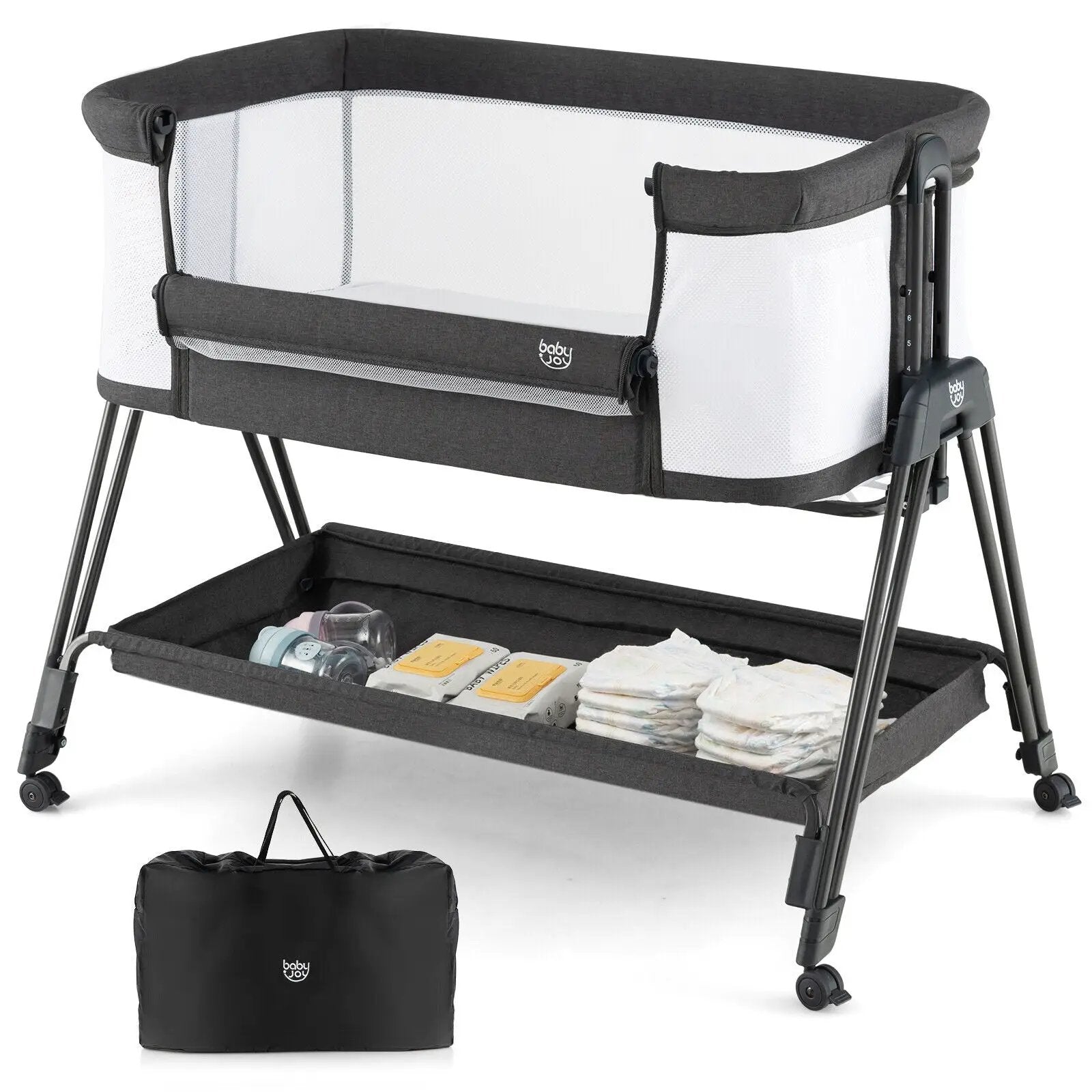 Baby Portable Bedside Sleeper with 7 Adjustable Heights by DirectDeals
