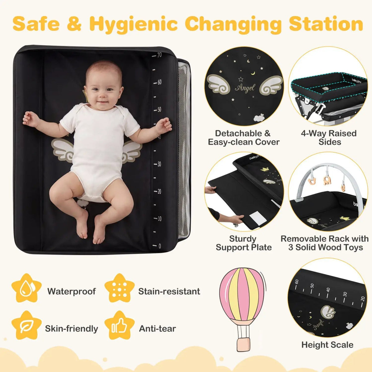 Baby Changing Table Foldable Diaper Changing Station with Storage Bag and Shelf, photo 22 of 24