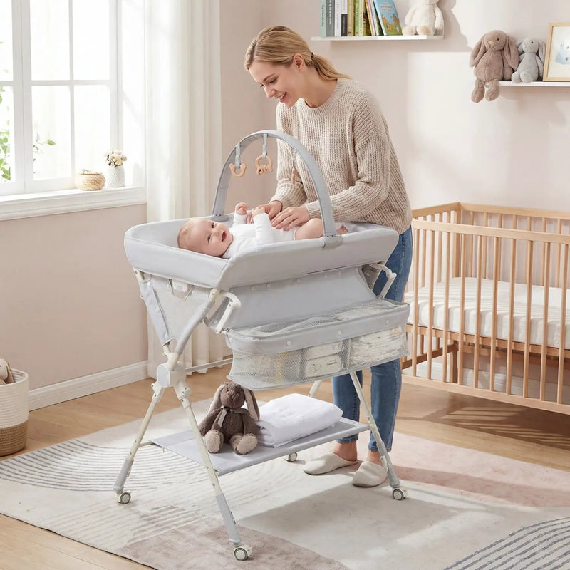 Baby Changing Table Foldable Diaper Changing Station with Storage Bag and Shelf by DirectDeals