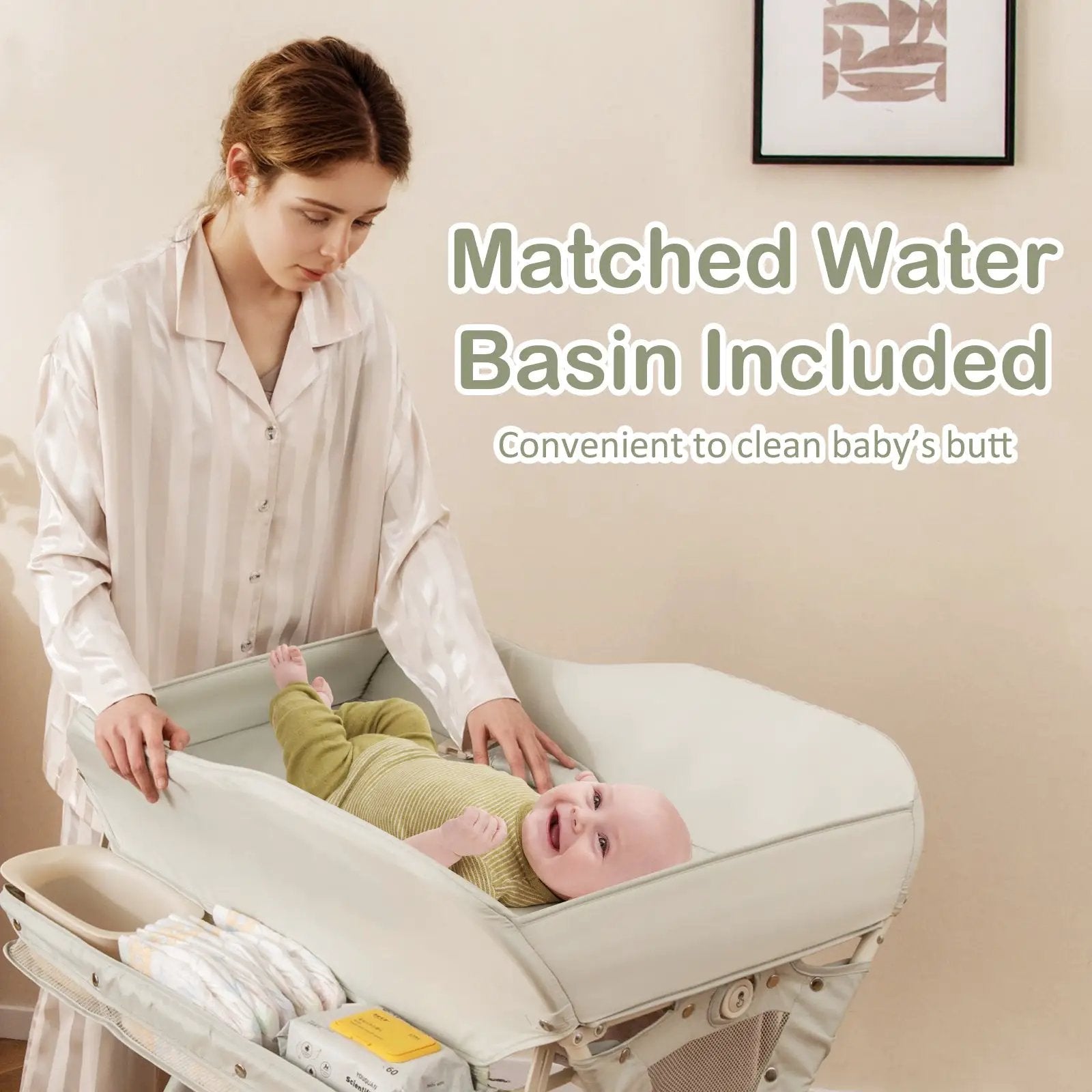 Baby Diaper Changing Table with Water Basin Wheel by DirectDeals