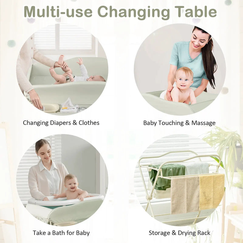Baby Diaper Changing Table with Water Basin Wheel by DirectDeals