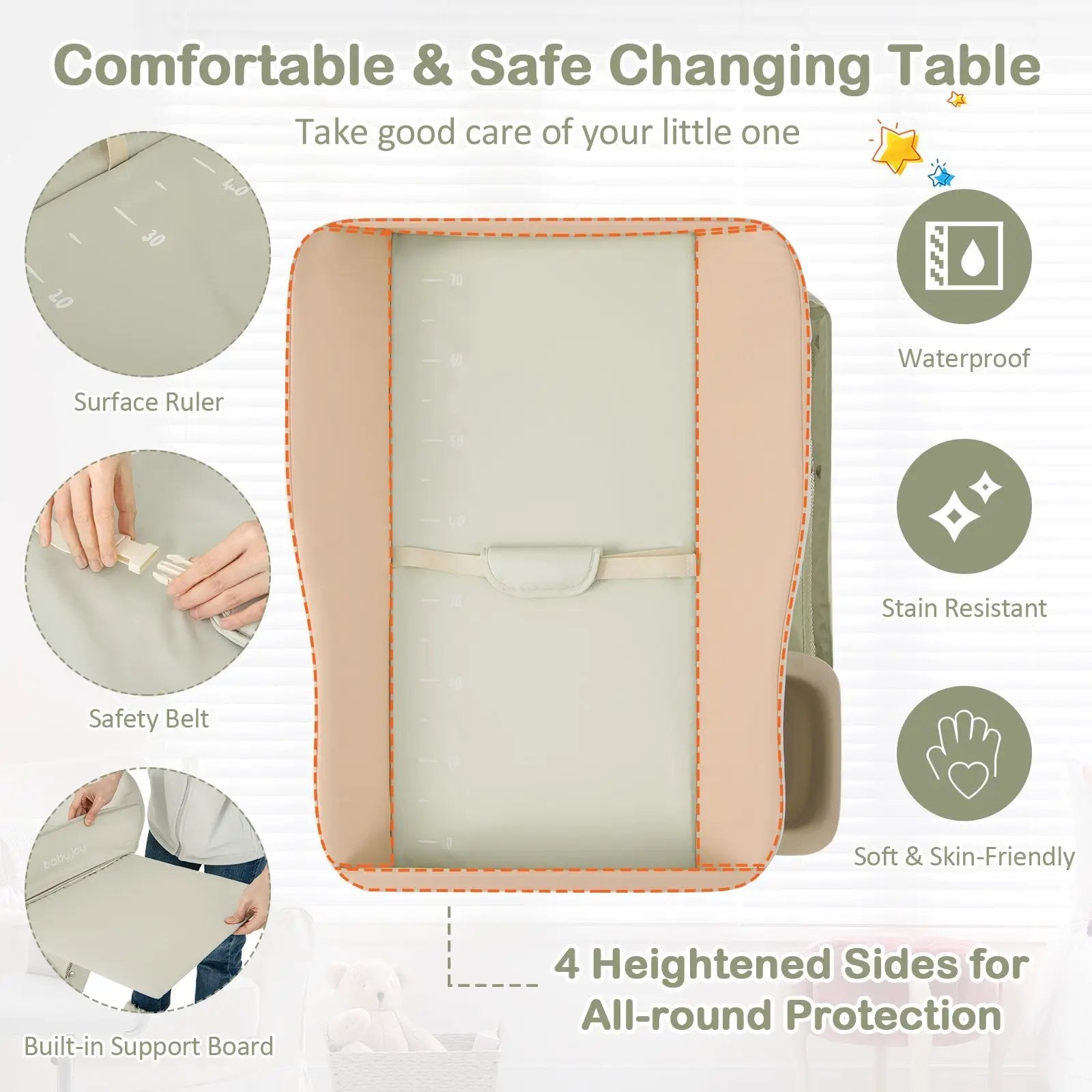 Baby Diaper Changing Table with Water Basin Wheel by DirectDeals