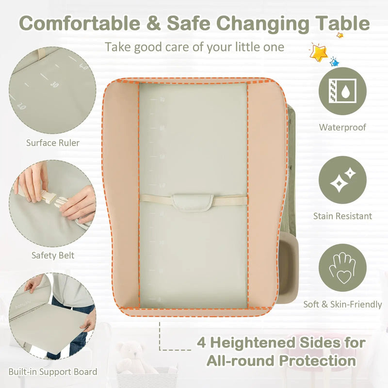 Baby Diaper Changing Table with Water Basin Wheel by DirectDeals