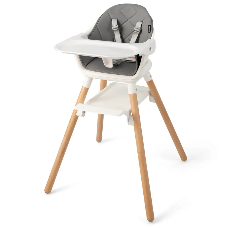 6-in-1 Baby High Chair with Removable Dishwasher and Safe Tray-White by DirectDeals