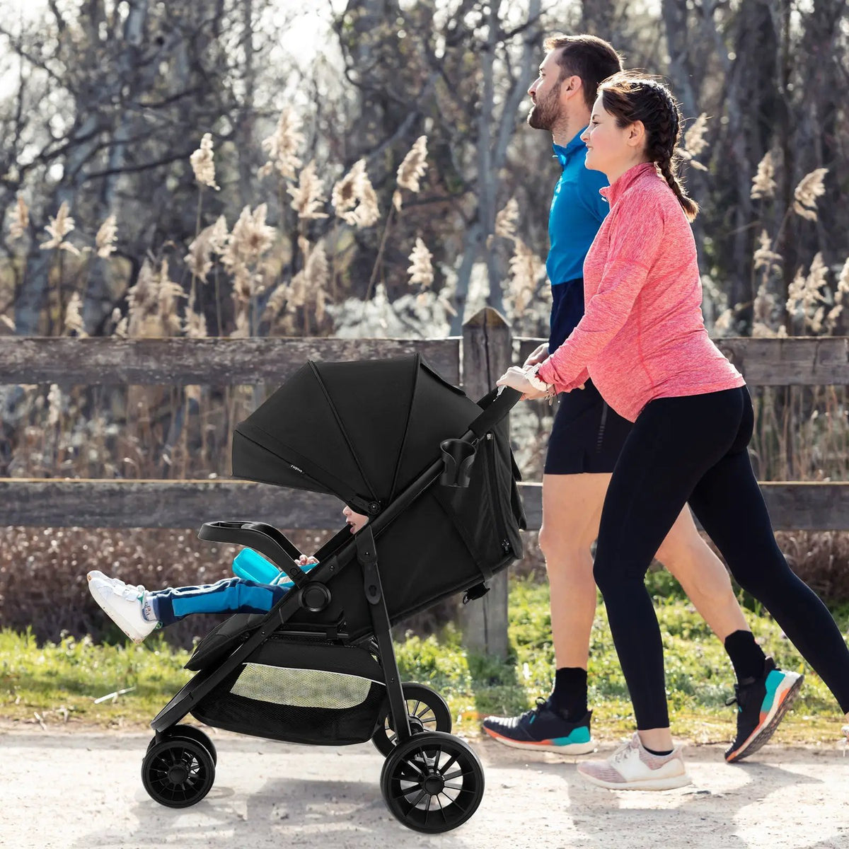 Baby Jogging Stroller with Adjustable Canopy for Newborn, photo 2 of 9