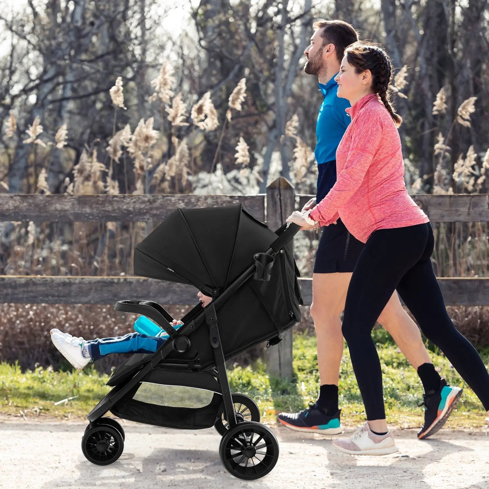Baby Jogging Stroller with Adjustable Canopy for Newborn by DirectDeals