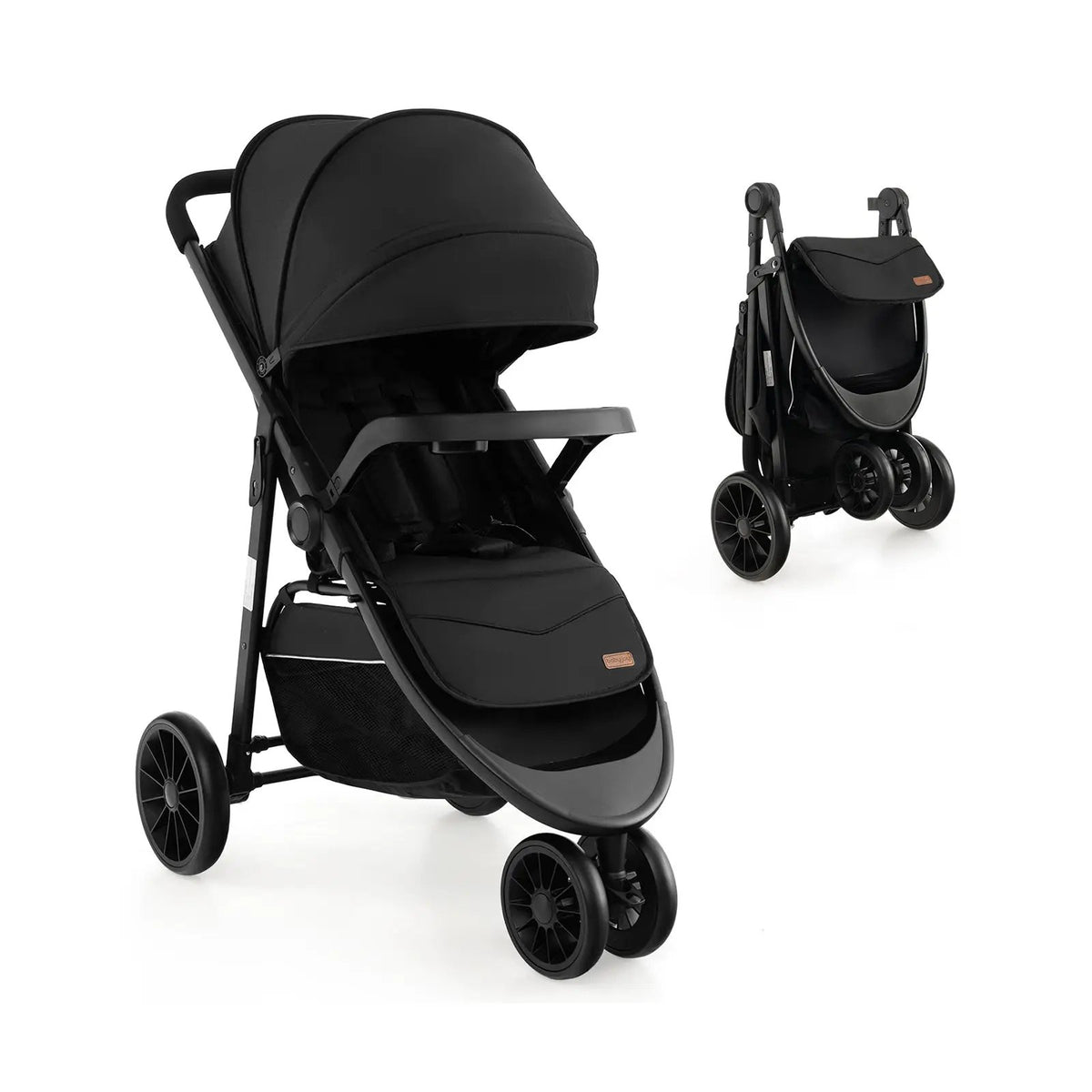 Baby Jogging Stroller with Adjustable Canopy for Newborn, photo 3 of 9
