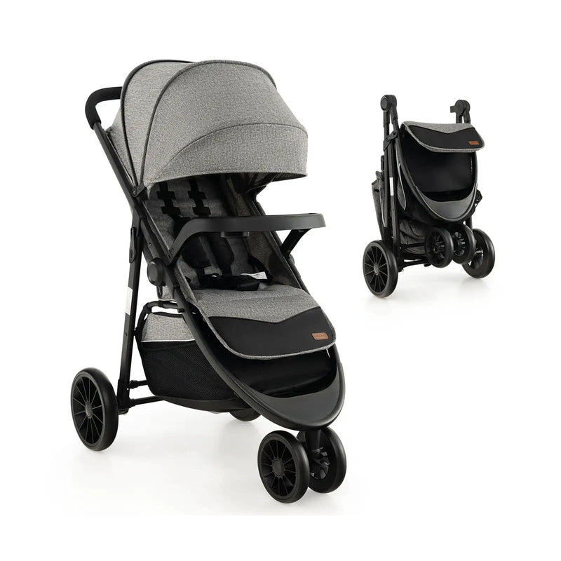Baby Jogging Stroller with Adjustable Canopy for Newborn by DirectDeals