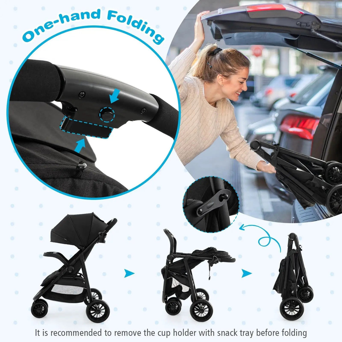 Baby Jogging Stroller with Adjustable Canopy for Newborn, photo 6 of 9