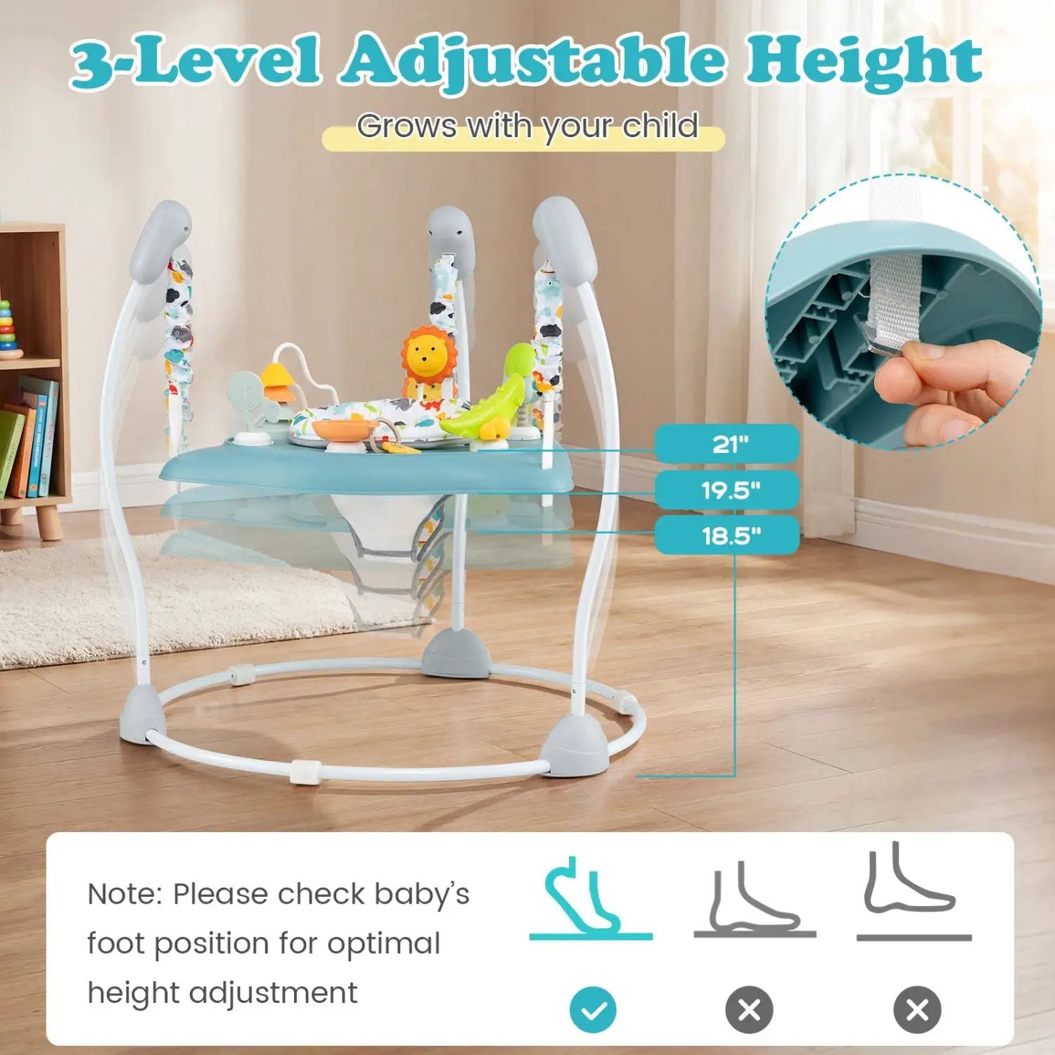 Baby Jump and Play Activity Center with Rotatable Seat and Interactive Toys by DirectDeals