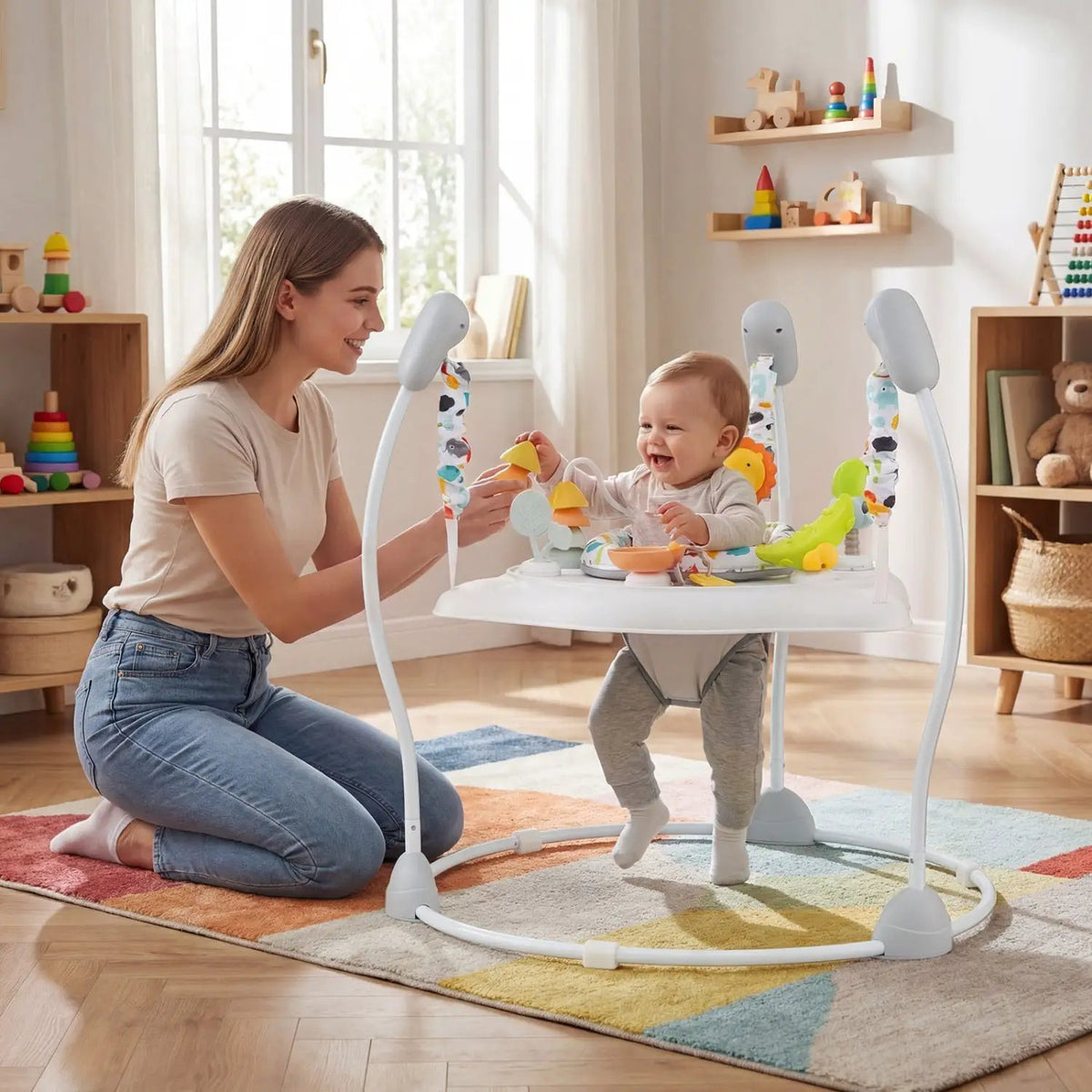 Baby Jump and Play Activity Center with Rotatable Seat and Interactive Toys, photo 12 of 15
