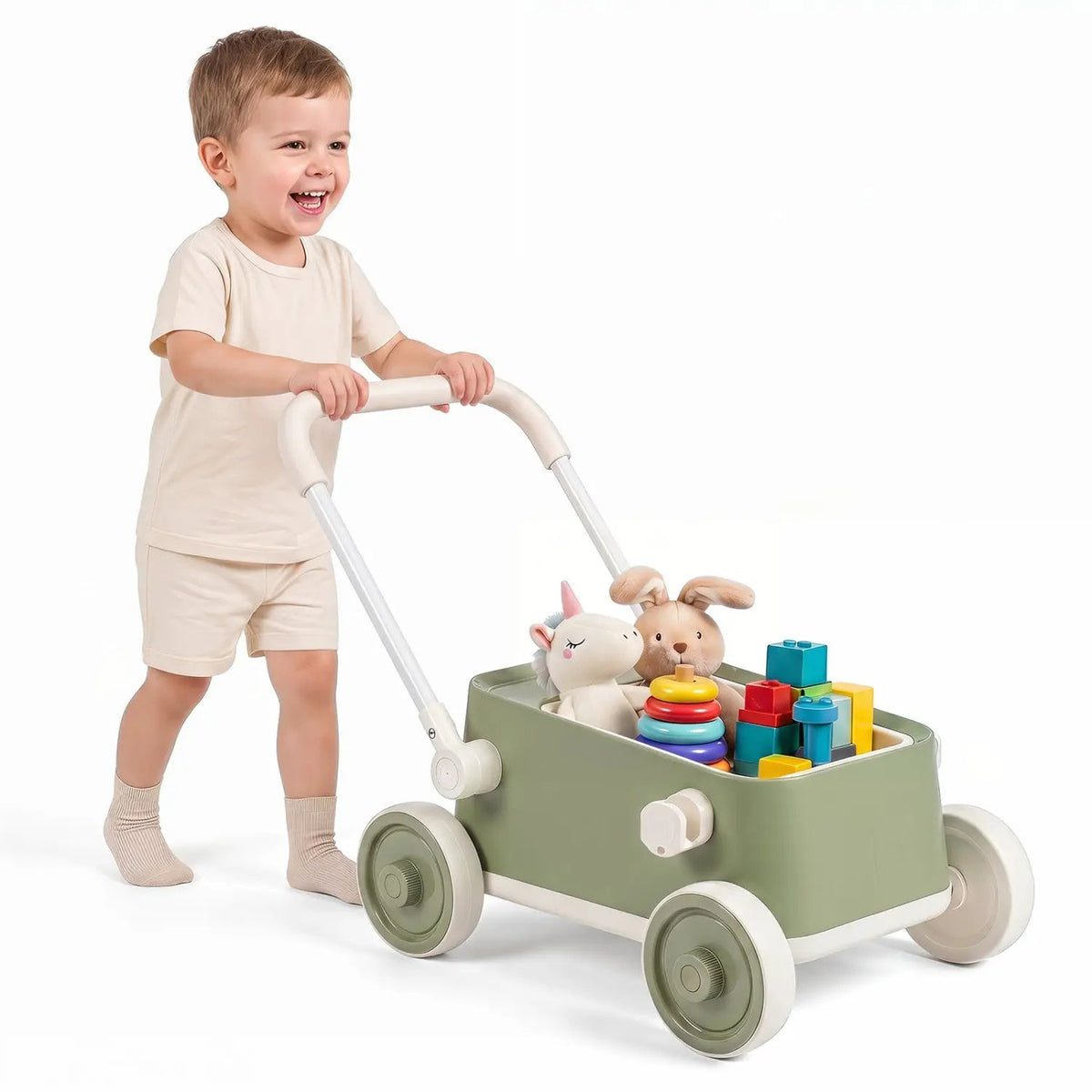 Push Walker with Storage Basket and Foldable Handle, photo 12 of 24