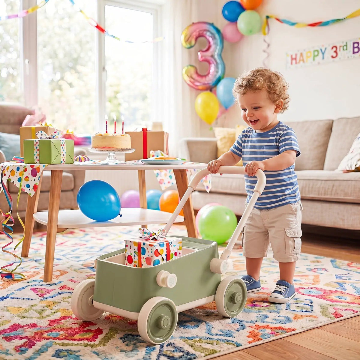 Push Walker with Storage Basket and Foldable Handle, photo 10 of 24