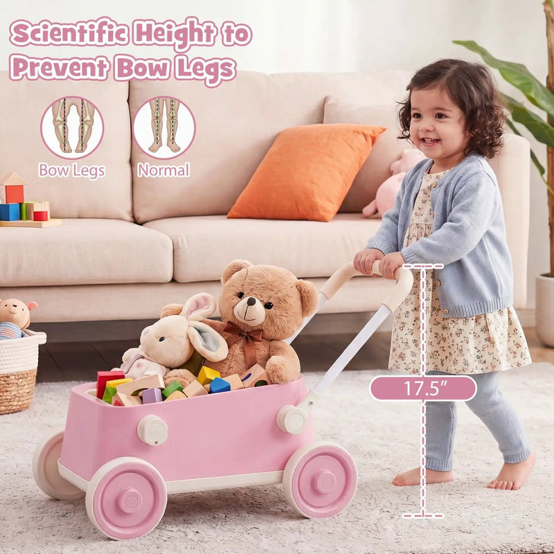 Push Walker with Storage Basket and Foldable Handle by DirectDeals
