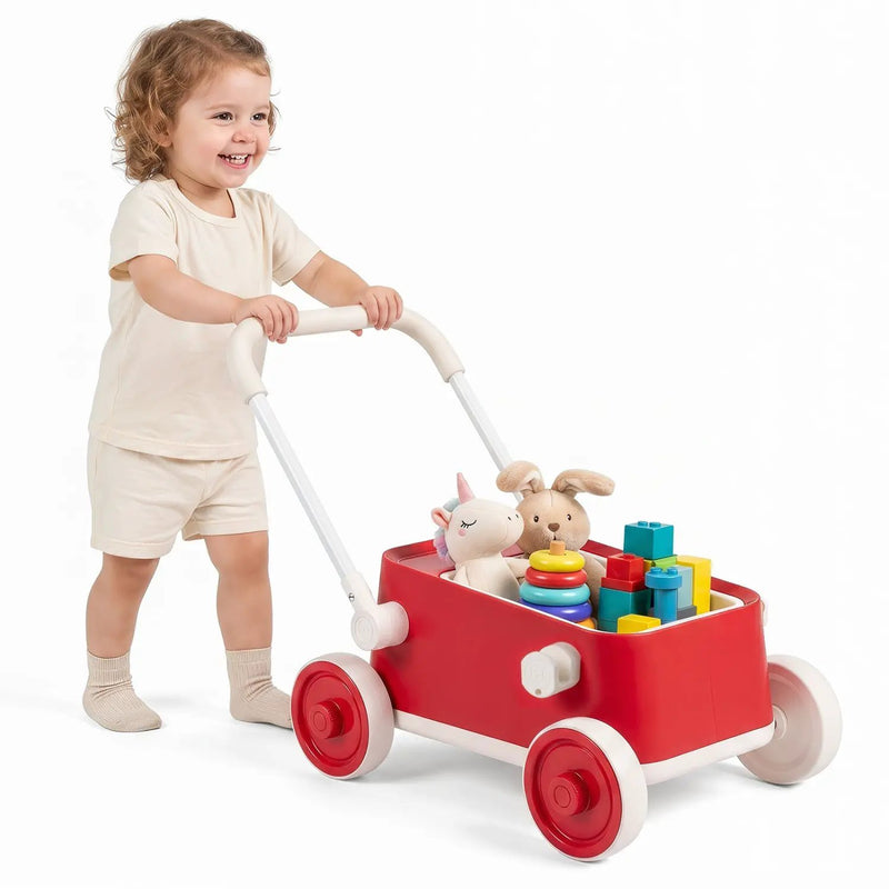 Push Walker with Storage Basket and Foldable Handle by DirectDeals