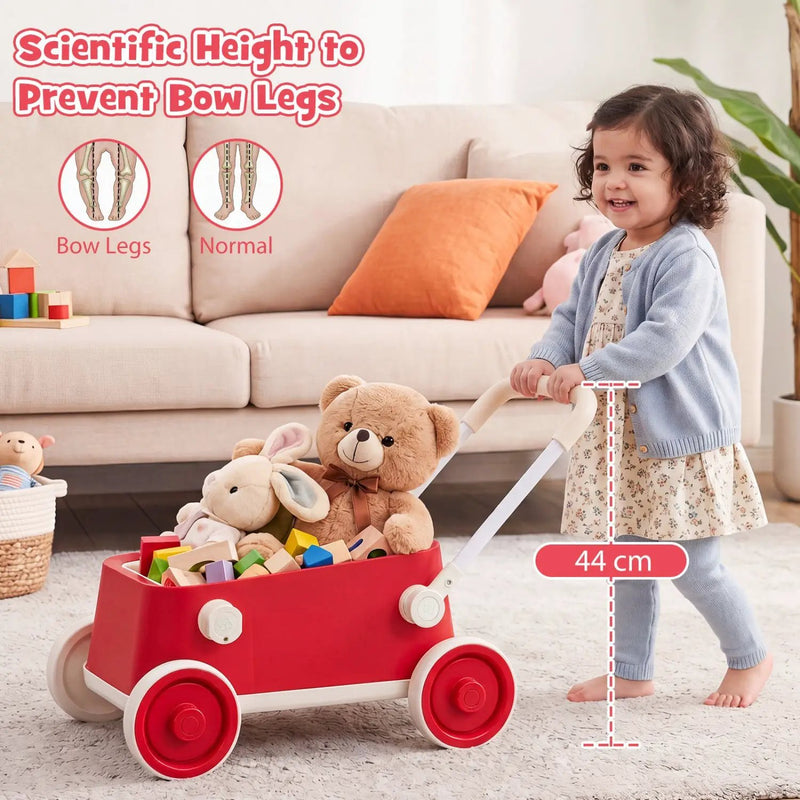 Push Walker with Storage Basket and Foldable Handle by DirectDeals