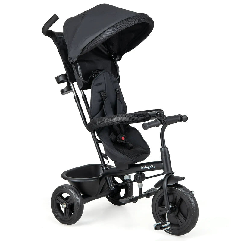 4-in-1 Baby Trike Kids Tricycle with Removable Canopy and Adjustable Push Handle by DirectDeals