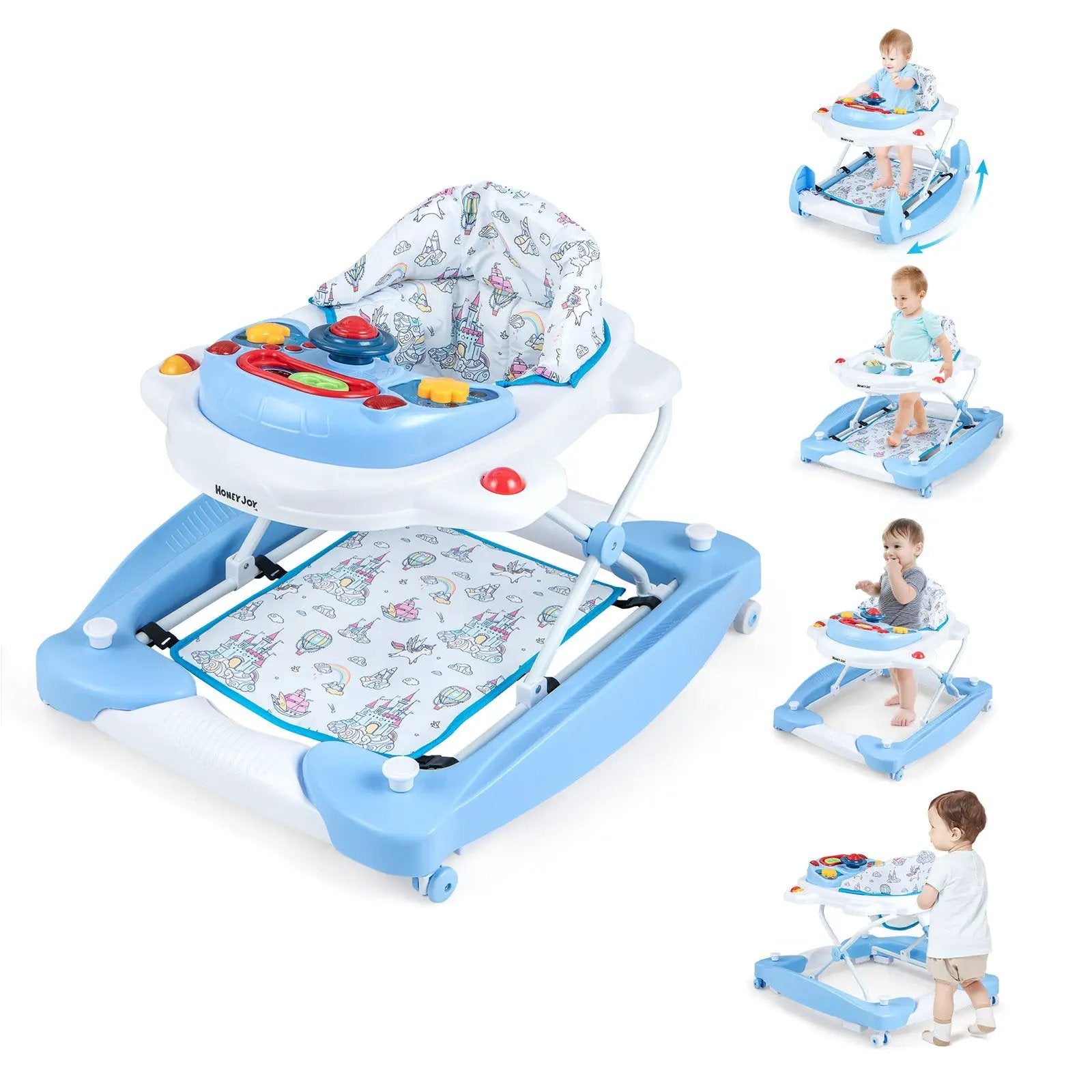6 in 1 Foldable Baby Walker with Adjustable Height by DirectDeals