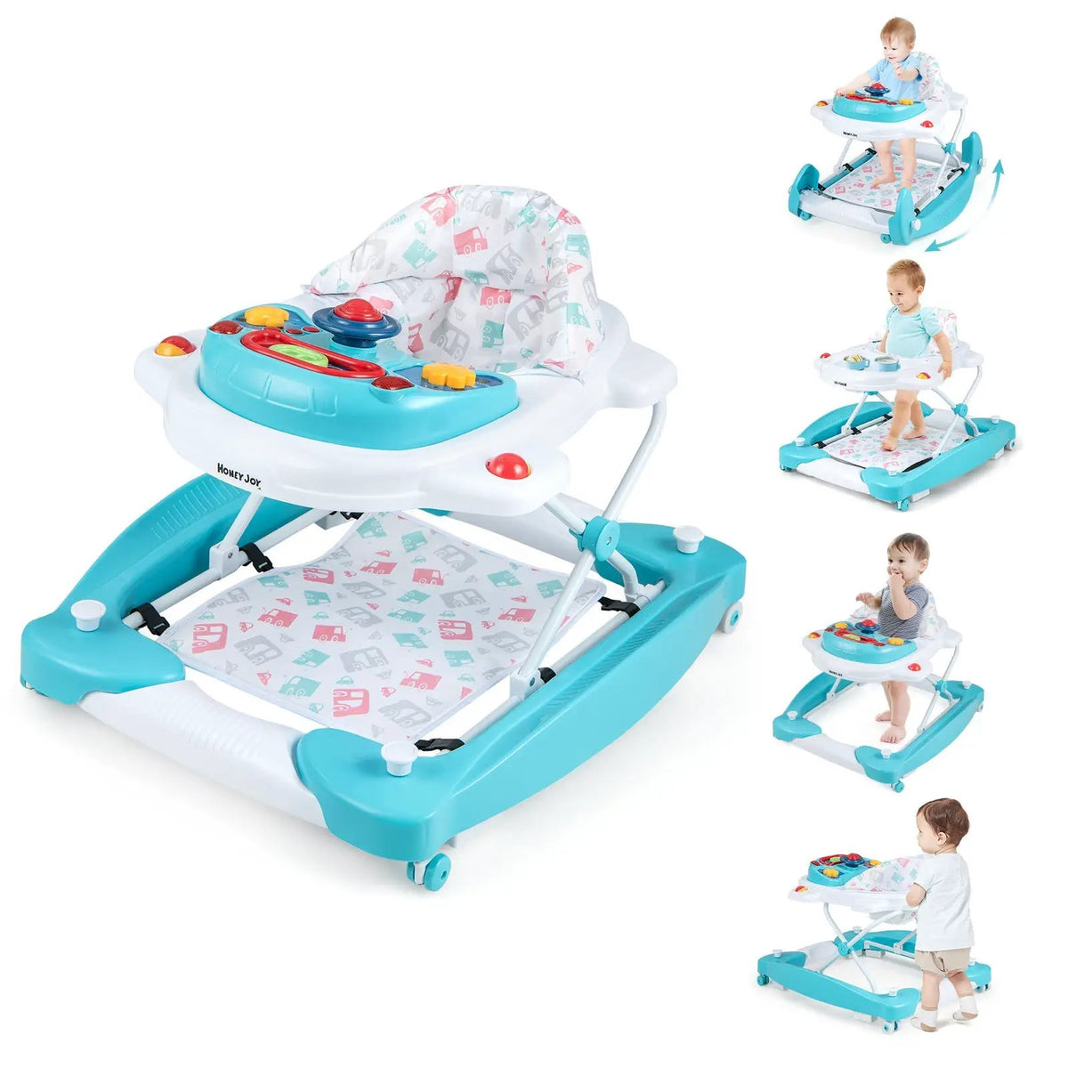 6 in 1 Foldable Baby Walker with Adjustable Height, photo 10 of 12