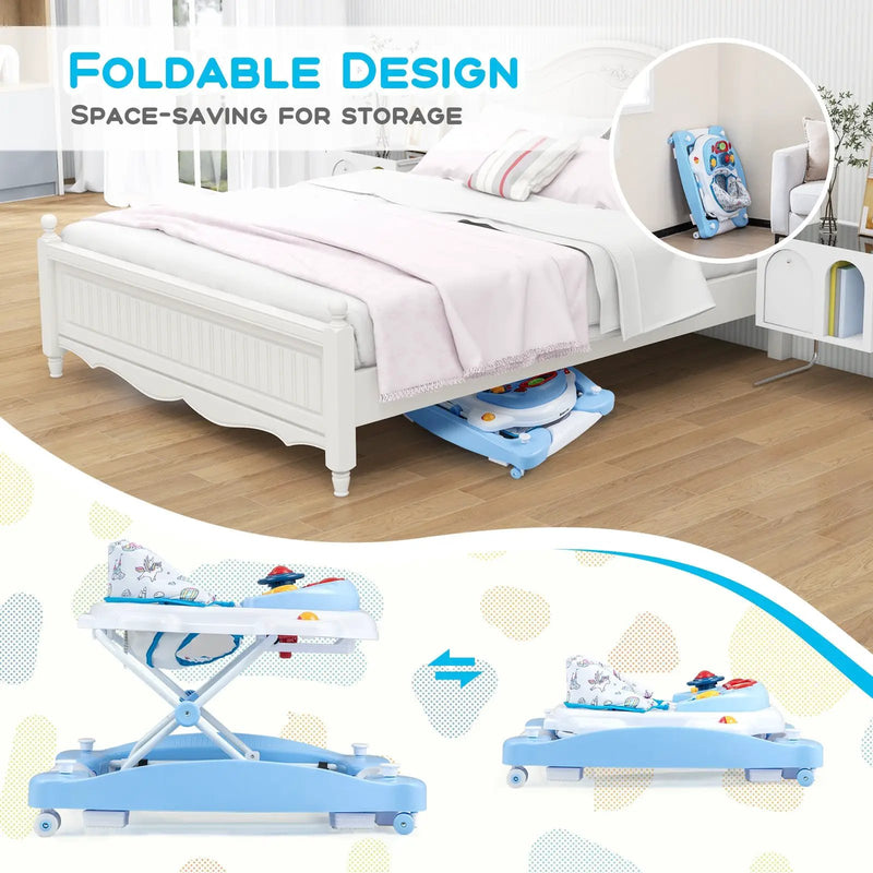 6 in 1 Foldable Baby Walker with Adjustable Height by DirectDeals