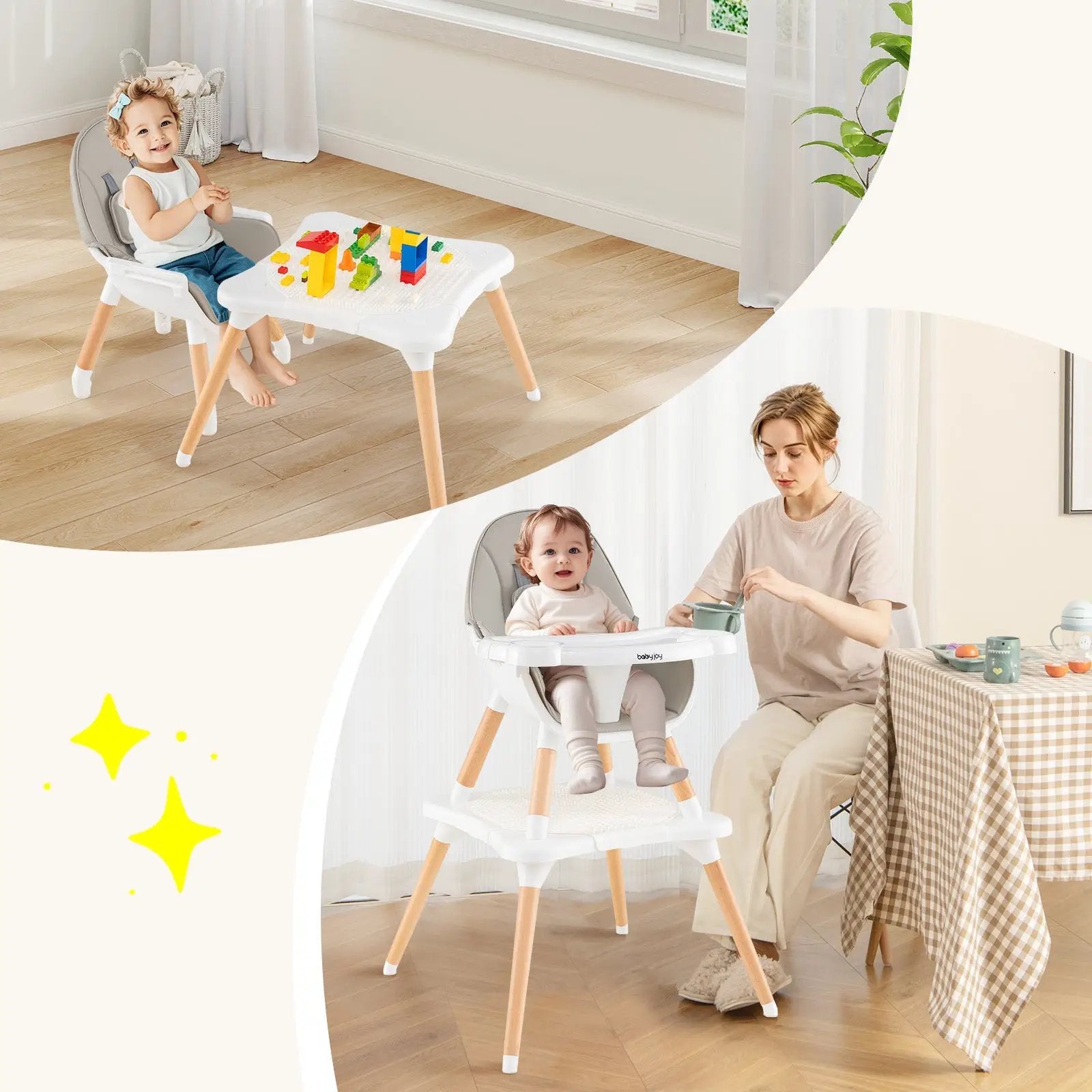 5-in-1 Baby Wooden Convertible High Chair by DirectDeals