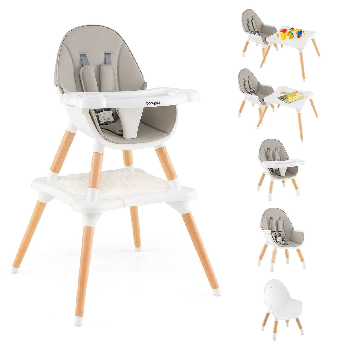 5-in-1 Baby Wooden Convertible High Chair, photo 5 of 32
