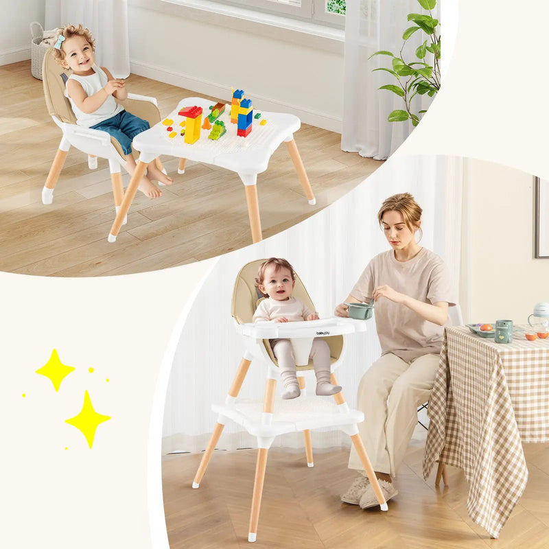 5-in-1 Baby Wooden Convertible High Chair by DirectDeals